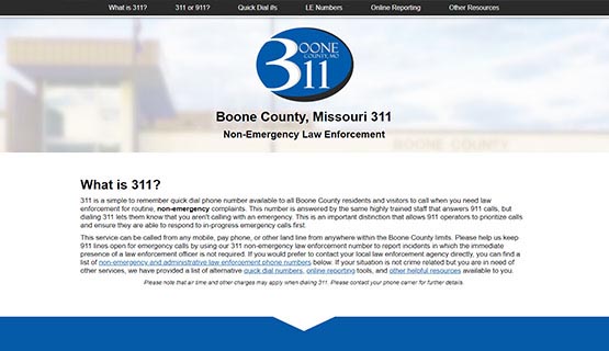 Boone County 3-1-1 non-emergency law enforcement website