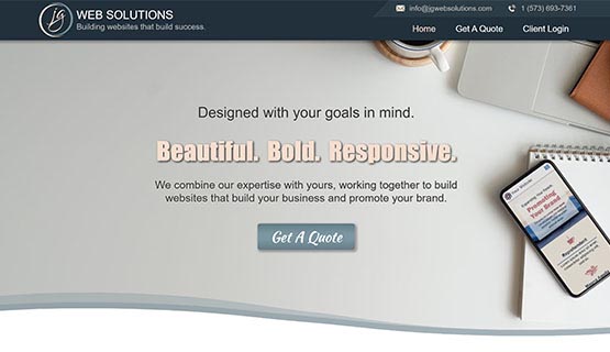 JG Web Solutions website