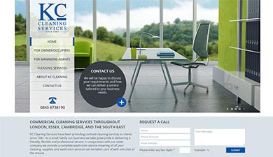KC Cleaning Services website